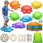 Stepping Stones for Kids Outdoor Toys for Toddlers 3-5 8 Pcs Frog Balance Step Stone Up to 265lbs Indoor Outdoor Toys for Kids Obstacle Course Sensory Toys for Toddler Ages 3-8 Gift for Boys Girls