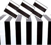 Sparkle and Bash 3 Pack Black and White Striped Tablecloth for Rectangular Tables, 9 ft Disposable Plastic Table Cover for Birthday, Graduation Party Table Decorations (54 x 108 Inches)