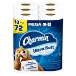 Charmin Ultra Soft Toilet Paper 18 Mega Rolls = 72 Regular Rolls, 244 Sheets Per Roll