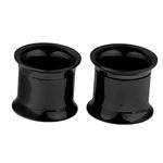 LOOM TREE® Black Stainless Steel Ear Flesh Tunnels Plugs Screw Expander Ear Gauges 10mm|Body Piercing Jewelry