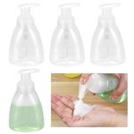 qxayxa 4 Pcs 350ml Foam Soap Dispenser, Foaming Pump Bottles, Refillable Plastic Foam Hand Soap Dispenser, Foaming Soap Dispenser, Liquid Hand Pump Dispenser for Soap Shampoo Hand Wash Foam Dispense