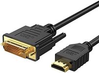 HDMI to DVI Cable, CableCreation 4.9 ft Bi Directional DVI-D 24+1 Male to HDMI Male High Speed Adapter Cable Support 1080P HD Compatible with Raspberry Pi, Roku, Xbox One, PS5, Blue-ray 1.5M / Black