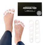 Natural Toe Spacers & Separators, Fast Pain Relief from Hammertoe & Bunions | Food Grade Silicone Toe Stretchers Used for Walking, Running & Yoga Practice | Medium