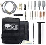 All-in-One Tactical Gun Cleaning Kit - Shotgun Cleaner Supplies Kits - 9mm Handgun, 357 Magnums, 38 Special, 40 to 45 Caliber Pistol, 22LR, 223, 257, 5.56mm Rifle with Molle Pouch