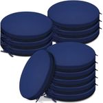 DoubleFill 12 Pcs Round Outdoor Bistro Chair Cushions, Waterproof Patio Chair Cushion, Waterproof 15"x 15"x 2" Thick Round Seat Cushions with Ties Patio Chair Pads for Outdoor Furniture