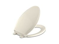 KOHLER K-4636-47 Cachet Quiet-Close with Grip-Tight Bumpers Elongated Toilet Seat, Almond