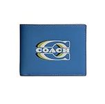 Coach Men's 3-In-1 Wallet (Refined Calf Leather, Coach Stamp - Black Antique Nickel/Light Khaki/Blue Jay Multi), Black