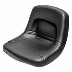 MFS Universal Tractor Seat, Garden Lawn Mower Padded Pan Seat Replacement, High-Back Compact Bucket Seats, Heavy-Duty Waterproof Vinyl Covering, Comfortable Cushion, Robust Steel Base - 155 Black