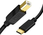 CableCreation USB B to USB C Printer Cable 6.6 FT, USB C to USB B Printer Cable for MacBook Pro, Air, USB C MIDI Cable for Yamaha Casio Digital Piano MIDI Controller DJ Controller, 2M Black