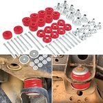 KF04060BK Body Mount Bushing Kit Fits for 2008-2016 Ford F250 F350 Super Duty 2WD 4WD Polyurethane Body Cab Mounts & Steel Sleeves & Hardware Red（60PCS）