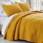 Lavsiry Mustard Quilt Set King Size