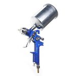 ORAZIO HVLP Paint Spray Gun Gravity Feed 1000ml Aluminium Cup 1.8mm 2.5mm Two Copper Nozzles Paint Sprayer for Vehicles Furniture Surface Coating Decorating