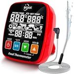 BOAK Meat Thermometers for Grilling,Food Thermometer for Cooking with Buzzer Alarm,8 Presetting Mode Accurate Temperature Meat Thermometers with Temperature Preset,Instant Read Food Thermometer