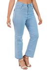 MM-21 Light Blue Knitted Denim Straight Fit Jeans for Women