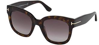 Tom Ford Unisex Adults’ FT0613 52T 52 Sunglasses, Brown (Avana Scura/Bordeaux Grad)