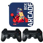ARCADE BOX emulator Game Console with built-in 33000 games, 50+emulator, 2 wireless controllers, contain NES/NEOGEO/DC/N64/PS1/PSP etc, 64G card,best gift for kids