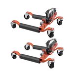 2-Pack Hydraulic Wheel Dollies 3000LB Each 6000LB Total Capacity with Foot Pedal Lift for 12 Inch Tires Swivel Casters Auto Repair Jack(Orange)