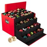 HOLDN’ STORAGE Christmas Ornament Storage Container Box with Dividers - Stores up to 96-3" Ornaments - Large Christmas Ball Storage Container Bins with 4 Removable Trays with Separators.