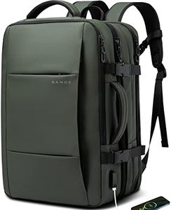 BANGE Travel Backpack for Men and Women, Green, Large, Modern, Minimalist