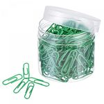 sourcing map Paper Clips Small Size 1.1 Inch Vinyl Coated to Prevent Tearing Pages with Box for Office Home Green Count 200