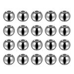 HARFINGTON 40pcs Beads 10mm Stainless Steel 3.5mm Hole Dia Bead for DIY Crafts, Silver Tone