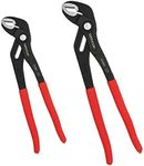 WISEUP Groove Joint Pliers Set with Fast Adjustable Pliers 7 Inch & 10 Inch Water Pumper Pliers Smooth Jaw Tongue and Groove Pliers Wrench for Channel Home Repair Gripping Nuts Bolts Pipe