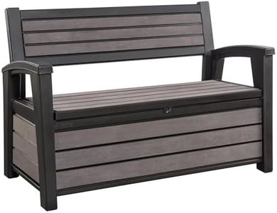 Keter - Brossium Bench Box, Brushed Grey, 132.5 x 63.5 x 89.5 cm