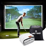 METGID Golf Simulator Impact Screen for Golf Training,16pcs Grommet Holes Family Indoor Series Available in 4 Sizes 118 x 102 inch, White Upgrade