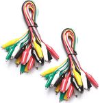 WGGE WG-026 10 Pieces and 5 Colors Test Lead Set & Alligator Clips,20.5 inches (2 Pack)