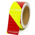 XFXIA Reflective Tape Waterproof High Vis Reflector Tape 5cm*10m Reflective Tape Safety Warning Adhesive Tape Outdoor for Vehicles Car Truck Motorcycle Trailer Camper on Night Red and Yellow