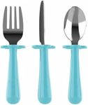 Grabease Toddler Silverware Set Forks Spoons and Knives Set Toddler Utensils Feeding Supplies, BPA and Phthalates-Free, Dishwasher Safe, Teal