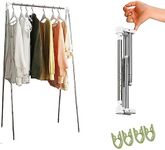 SYAMEET Travel Portable Garment Rack, Foldable Clothes Rack, Can be Used for Indoor Drying Clothes, Suitable for Business Trips,Travel, Camping, Dance Studio and Many Other Life Scenarios.