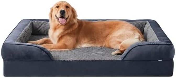 JOEJOY Extra Large Dog Bed - Washable Orthopedic Dog Beds, Waterproof Removable Cover, Anti-Slip Bottom, Anti-Anxiety Pet Bed, Machine Washable, 107x81x17 cm, Grey