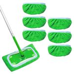 TayBong Reusable Mop Refill Pads for Swiffer Sweeper, 6 Pack Reusable Dry and Wet Sweeping Cloths Mops, Washable Microfiber Wipes Cleaning Mop Head Replacements for Household Cleaning