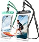 8'' Waterproof Phone Pouch 2 Pack, Mojimdo IPX8 Waterproof Phone Case with Lanyard Protector for iPhone 15 14 13 12 11 Pro Max XR XS 8 7 Plus Samsung Galaxy, Cellphone Dry Bag for Beach - Green/Black