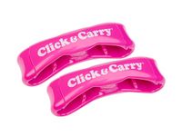 Click & Carry Grocery Pink Bag Carrier with Soft Cushion Grip. Use as a Hands Free Grocery Bag Carrier, Plastic Bag Holder, Sports Gear Carrier & More. Click and Carry with Ease