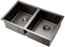 Cefito 77cm x 45cm Stainless Steel Kitchen Sink Under/Top/Flush Mount Black