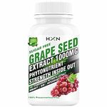 HXN Grape Seed Extract 1000mg (98% Polyphenols) Antioxidant Supplement, Healthy Cholesterol Level, Boost Immunity, Promotes Hair and Skin Hydration - 60 Tablets (Pack 1)