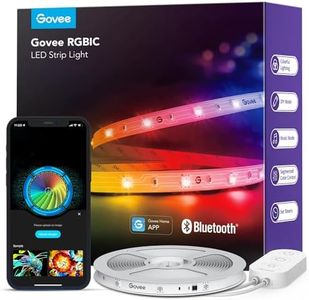 Govee RGBIC LED Strip Lights, Smart LED Lights for Bedroom, Bluetooth LED Lights APP Control, DIY Multiple Colors on One Line, Color Changing LED Strip Lighting Music Sync, Christmas Decor, 16.4ft