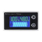 Battery Capacity Monitor 10-100V Gauge Meter Voltmeter with Temperature Display Digital Universal Battery Capacity Tester Switch Meter Gauge 12V 24V 36V 48V LCD Display Battery Indicator