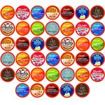 Two Rivers Coffee Decaf Flavored Coffee Pods Compatible with Keurig K Cup Brewers, Assorted Variety Pack Decaffeinated Flavored Coffee, 40 Count