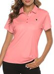 MoFiz Women's Short Sleeve Polo Shirt Athletic Golf Shirts Tops & Tees Pink S