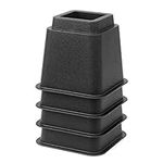 HOME COMPOSER 5 Inch Bed Risers Set of 4, Heavy Duty Adjustable Furniture Riser Lifter for Dorm Bed, Sofa, Table, and Chair [3.9 inch Width, Black]