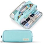 Party Propz Polyester Sky Blue Pencil Pouch For Girls, Boys Large Capacity Pencil Pouch Aesthetic Pencil Pouch For Women School Pouch For Boys Cute Pouches For Girls Pencil Pouch For Girls For School