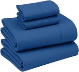 RUVANTI California King Sheets Set, Brushed Microfiber Sheets 4 Pieces (1 Fitted Sheet, 1 Flat Sheet, 2 Pillowcases), with 15-inch Deep Pockets, Lightweight & Compfy Premium Hotel Bedding, Royal Blue