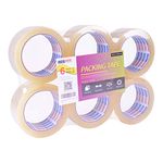 ADHES Clear Packing Tape Shipping Tape Packaging Tape Moving Tape, 54.68yard Per Roll 1.89inch Width 2.6Mil Thickness(6Rolls)