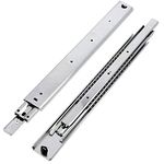 GTV H53 Drawer Runners Full Extension Drawer Slides 53.9 x 750 mm 2 mm Thick Galvanised Steel Roller Extension Telescopic Rail Ball Guide Rail System Maximum Load 100 kg 1 Set = 2 Pieces