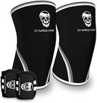 Elbow Sleeves (1 Pair) W/Wrist Wraps - Support & Compression for Powerlifting, Weightlifting, Bench & Tendonitis - 5mm Neoprene Sleeve - For Men & Women (Large)