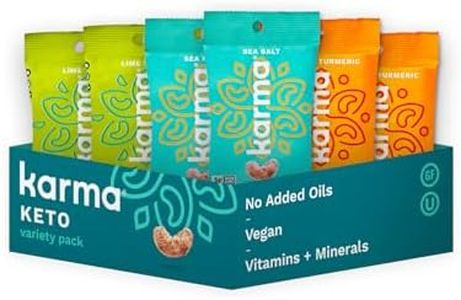 Whole 30 Variety Pack Cashews by Karma Nuts, Whole, Roasted, Vegan, Zero Sugar, Non GMO, Gluten Free, Low Carb, Low Calorie, Everyday Nut Snack, 1.5 Ounce (6 Snack Packs)