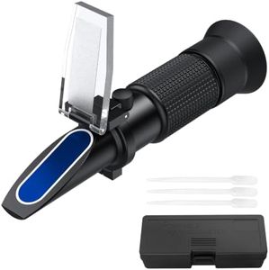 Proster Refractometer for Sugar Content, 0-80% Brix Portable Hand Held Tester with ATC (10-30°C) for Fruit Juice, Jam, Syrup, Sauce, Includes 3 Pipettes & Calibration Screwdriver